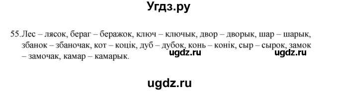 ГДЗ (Рашальнік) по белорусскому языку 6 класс (рабочая тетрадь) Тумаш Г.В. / марфалогiя i арфаграфiя / 55