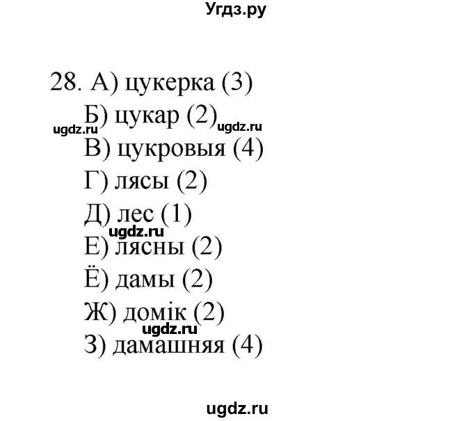 ГДЗ (Рашальнік ) по белорусскому языку 2 класс (рабочая тетрадь) Левкина Л.Ф. / практыкаванне / 28