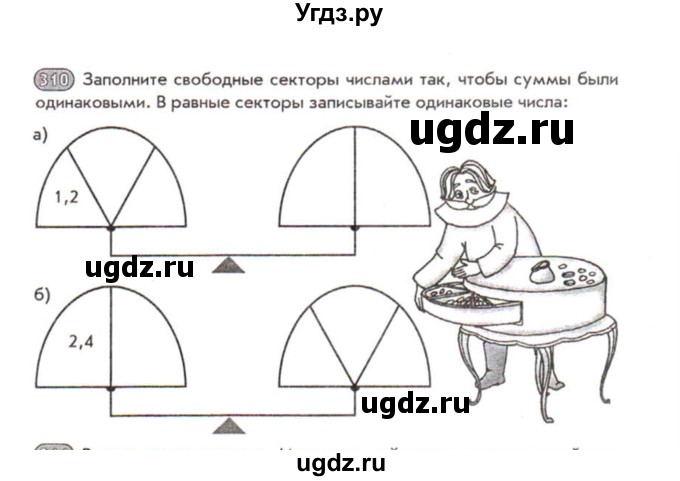 ГДЗ (Учебник) по математике 5 класс (рабочая тетрадь) Лебединцева Е.А. / задание / 310
