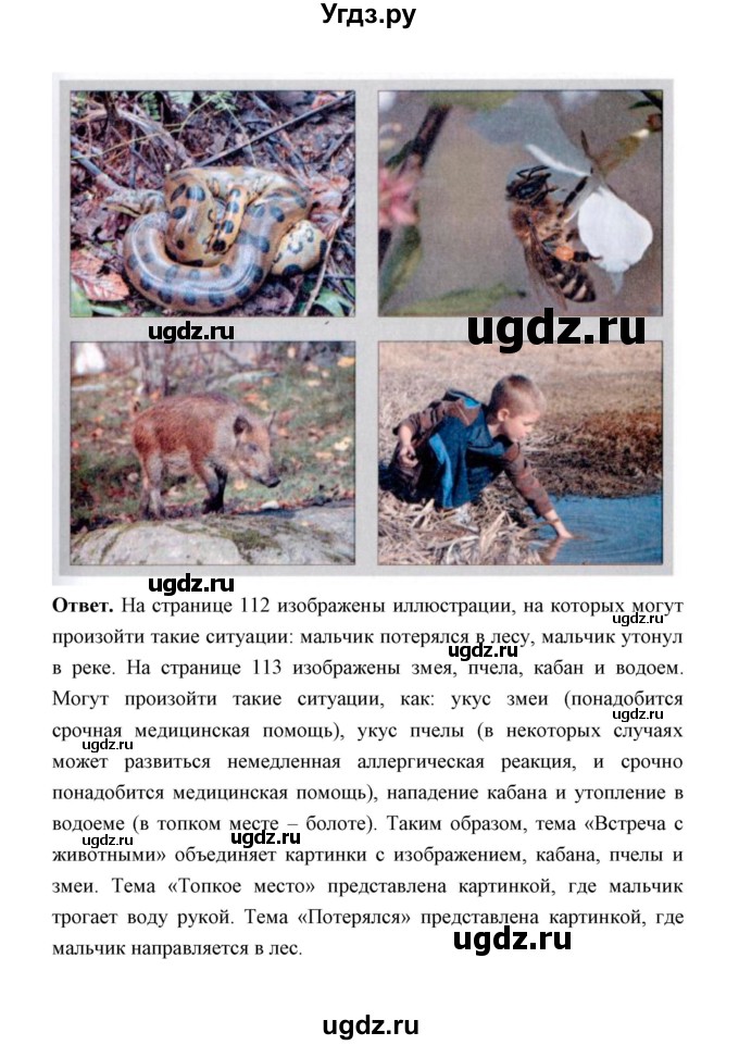 ГДЗ (Решебник) по обж 5 класс Н.Ф. Виноградова / страница / 113(продолжение 3)