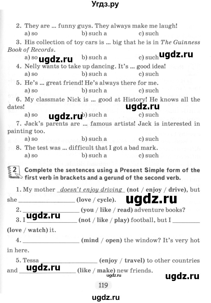 ГДЗ (Учебник) по английскому языку 6 класс (тетрадь по грамматике) Севрюкова Т.Ю. / страница / 119