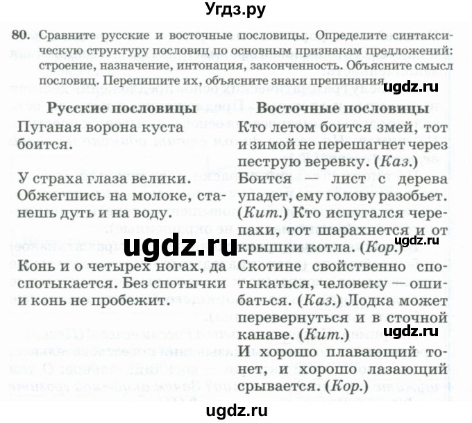 ГДЗ (Учебник) по русскому языку 11 класс Брулева Ф.Г. / упражнение / 80