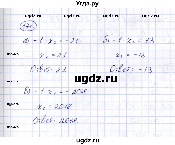 ГДЗ (Решебник) по алгебре 8 класс (рабочая тетрадь) М.К. Потапов / часть 1 (параграф) / дополнения 4 (упражнение) / 170