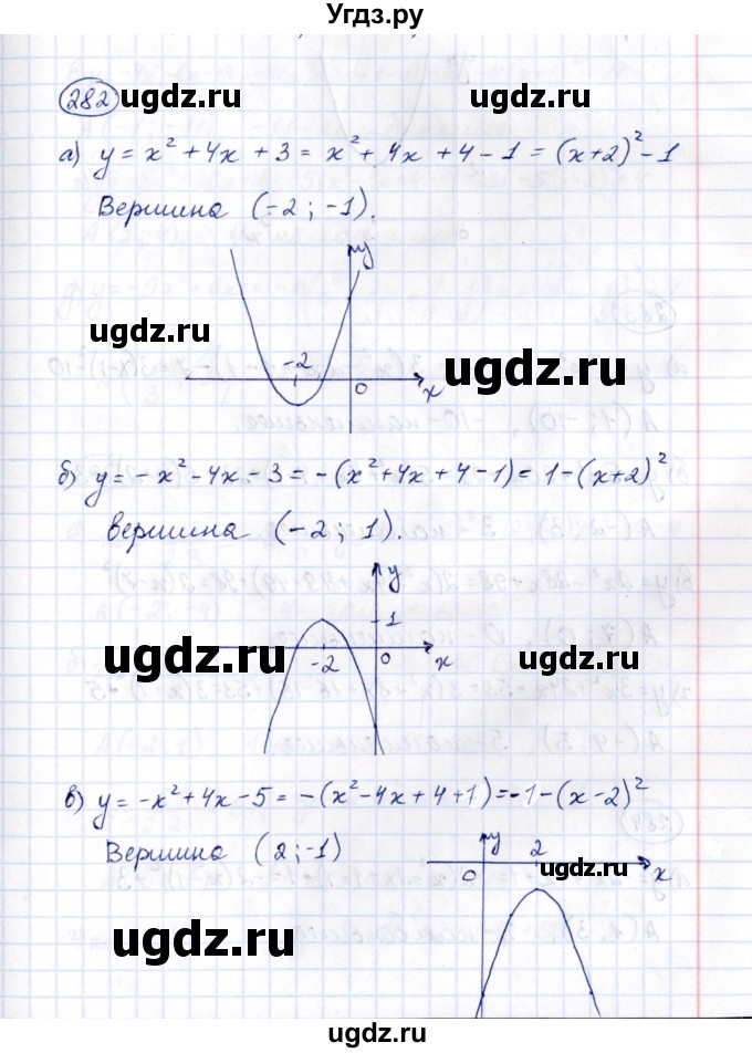 ГДЗ (Решебник) по алгебре 8 класс (рабочая тетрадь) М.К. Потапов / часть 2 (параграф) / параграф 7 (упражнение) / 282