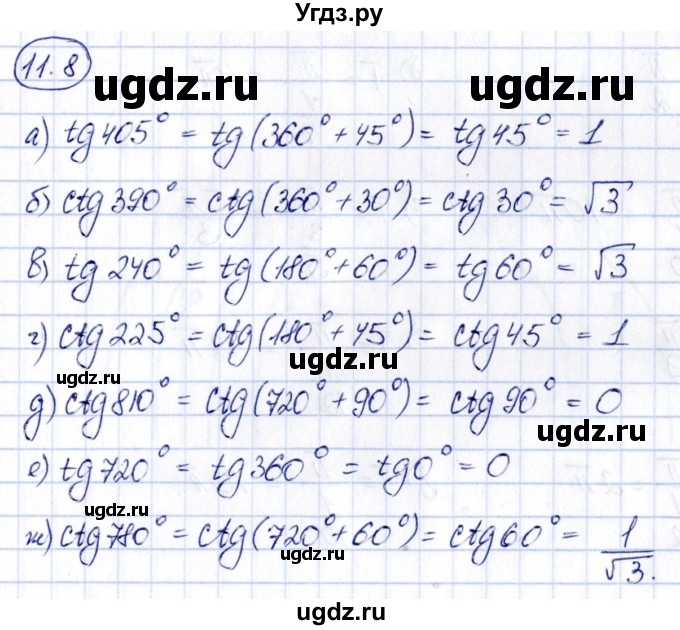 ГДЗ (Решебник) по алгебре 10 класс (сборник задач) Арефьева И.Г. / §11 / 11.8