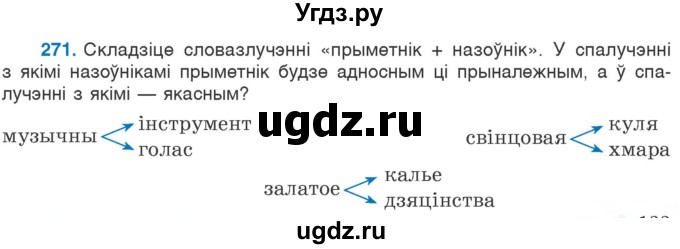 ГДЗ (Учебник) по белорусскому языку 6 класс Валочка Г.М. / практыкаванне / 271