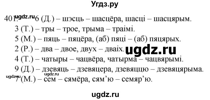 ГДЗ (Решебник) по белорусскому языку 6 класс Валочка Г.М. / практыкаванне / 401