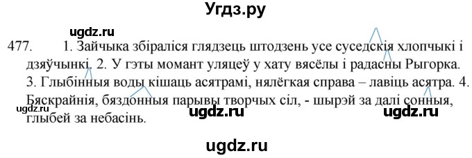 ГДЗ (Решебник) по белорусскому языку 6 класс Валочка Г.М. / практыкаванне / 477