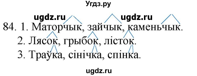 ГДЗ (Решебник) по белорусскому языку 6 класс Валочка Г.М. / практыкаванне / 84