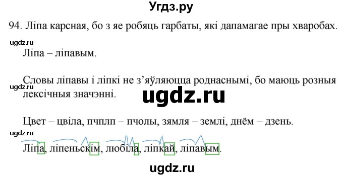 ГДЗ (Решебник) по белорусскому языку 6 класс Валочка Г.М. / практыкаванне / 94