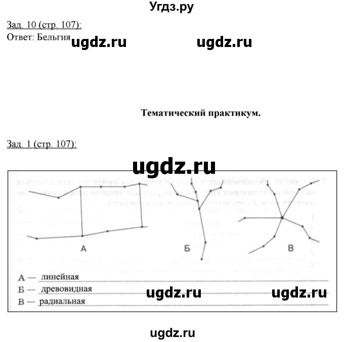 ГДЗ (Решебник) по географии 10 класс (рабочая тетрадь) Домогацких Е.М. / часть 1. страница / 107