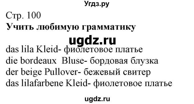 ГДЗ (Решебник) по немецкому языку 8 класс Радченко О.А. / страница / 100