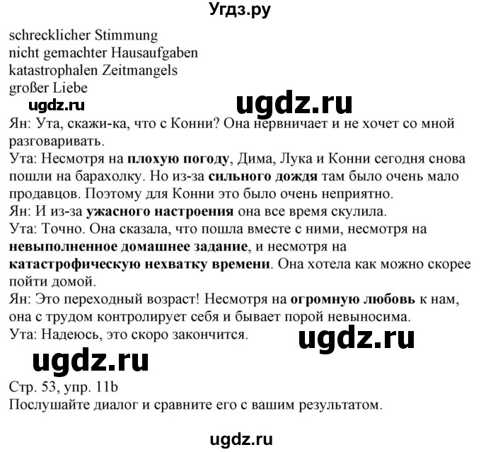 ГДЗ (Решебник) по немецкому языку 8 класс Радченко О.А. / страница / 53(продолжение 2)