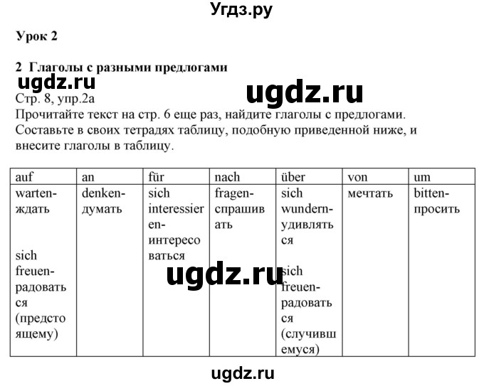 ГДЗ (Решебник) по немецкому языку 8 класс Радченко О.А. / страница / 8