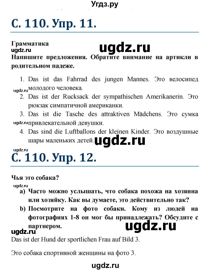 ГДЗ (Решебник к учебнику Wunderkinder) по немецкому языку 8 класс Радченко О.А. / страница / 110