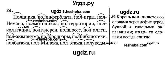 ГДЗ (Решебник к учебнику 2015) по русскому языку 7 класс Т.Н. Волынец / упражнение / 24