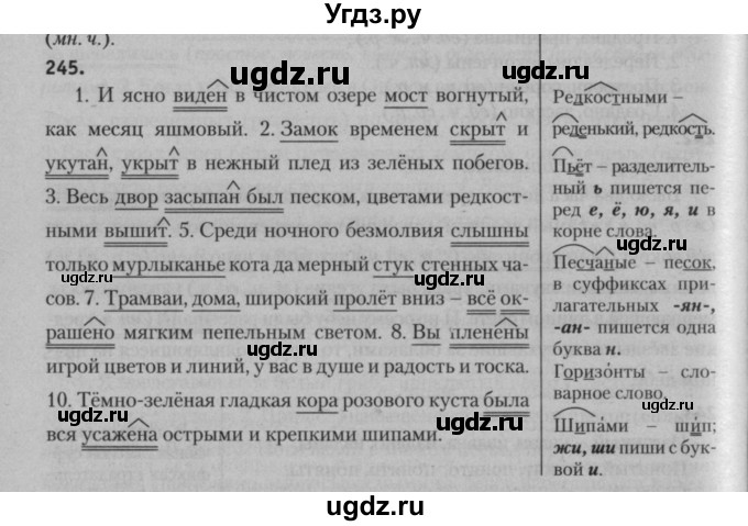 ГДЗ (Решебник к учебнику 2015) по русскому языку 7 класс Т.Н. Волынец / упражнение / 245