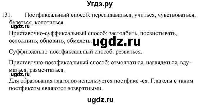 ГДЗ (Решебник к учебнику 2020) по русскому языку 7 класс Т.Н. Волынец / упражнение / 131