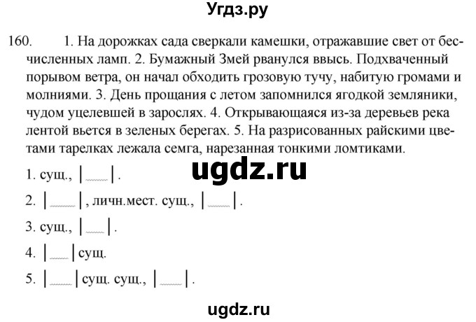 ГДЗ (Решебник к учебнику 2020) по русскому языку 7 класс Т.Н. Волынец / упражнение / 160