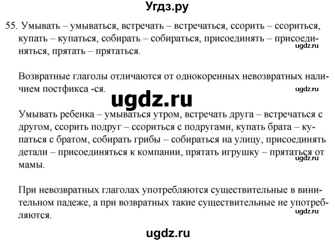 ГДЗ (Решебник к учебнику 2020) по русскому языку 7 класс Т.Н. Волынец / упражнение / 55