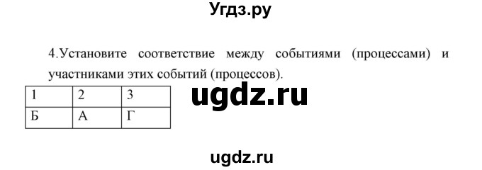 ГДЗ (Решебник) по истории 6 класс (контрольные работы) И.А. Артасов / проверочная работа 7 / вариант 1 (упражнение) / 4