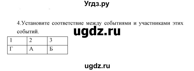 ГДЗ (Решебник) по истории 6 класс (контрольные работы) И.А. Артасов / проверочная работа 7 / вариант 2 (упражнение) / 4