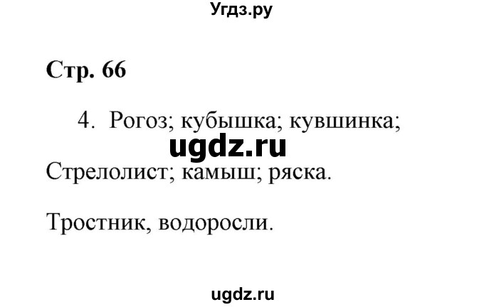 ГДЗ (Решебник) по окружающему миру 4 класс (рабочая тетрадь) Н. А. Соколова / часть 1 / тема 26 (страница) / 66