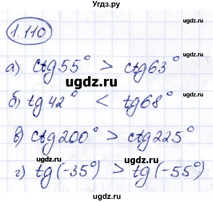 ГДЗ (Решебник) по алгебре 10 класс Арефьева И.Г. / глава 1 / 1.110