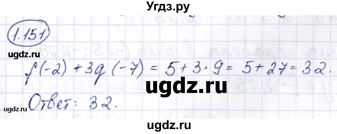ГДЗ (Решебник) по алгебре 10 класс Арефьева И.Г. / глава 1 / 1.151