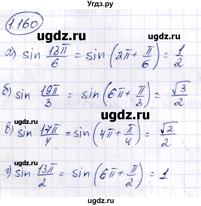 ГДЗ (Решебник) по алгебре 10 класс Арефьева И.Г. / глава 1 / 1.160