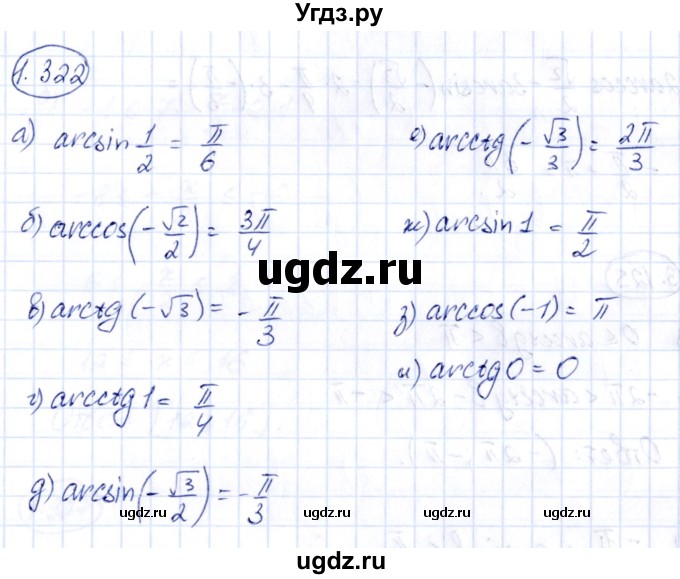 ГДЗ (Решебник) по алгебре 10 класс Арефьева И.Г. / глава 1 / 1.322