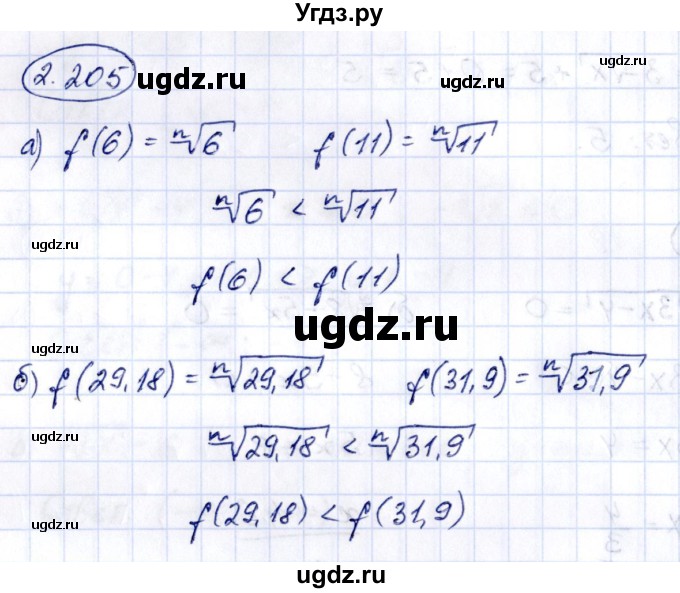 ГДЗ (Решебник) по алгебре 10 класс Арефьева И.Г. / глава 2 / 2.205