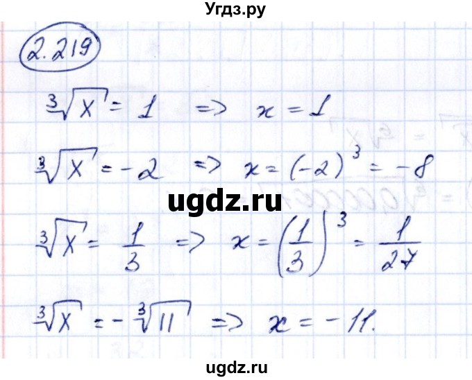 ГДЗ (Решебник) по алгебре 10 класс Арефьева И.Г. / глава 2 / 2.219
