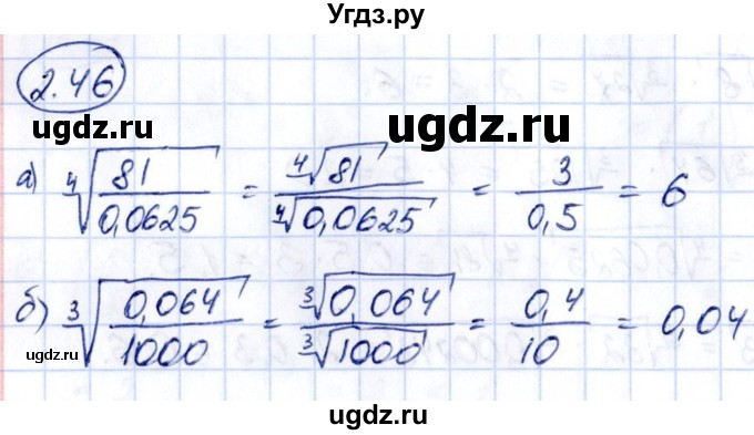 ГДЗ (Решебник) по алгебре 10 класс Арефьева И.Г. / глава 2 / 2.46