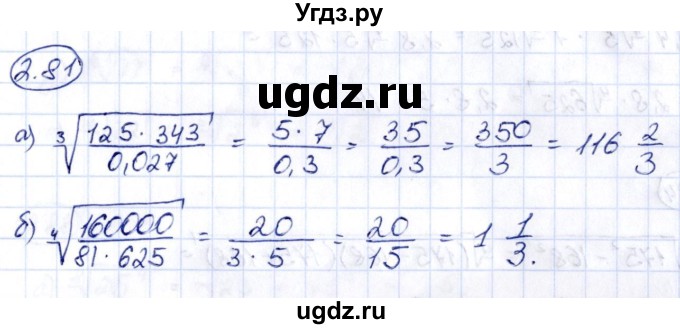 ГДЗ (Решебник) по алгебре 10 класс Арефьева И.Г. / глава 2 / 2.81