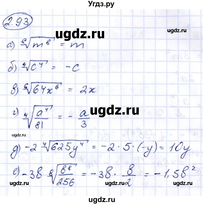 ГДЗ (Решебник) по алгебре 10 класс Арефьева И.Г. / глава 2 / 2.93