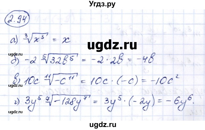 ГДЗ (Решебник) по алгебре 10 класс Арефьева И.Г. / глава 2 / 2.94