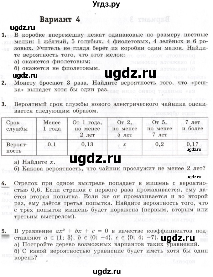 ГДЗ (Учебник) по алгебре 8 класс (контрольные работы) Шуркова М.В. / КР-8. вариант / 4
