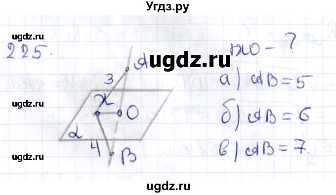 ГДЗ (Решебник) по геометрии 10 класс Латотин Л.А. / задача / 225