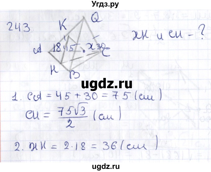 ГДЗ (Решебник) по геометрии 10 класс Латотин Л.А. / задача / 243