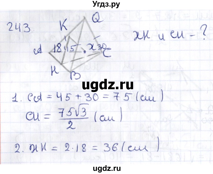 ГДЗ (Решебник) по геометрии 10 класс Латотин Л.А. / задача / 243