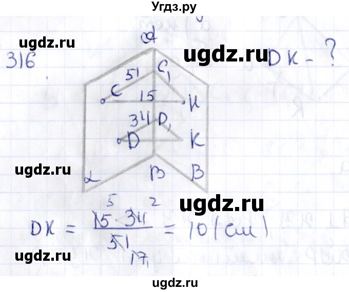 ГДЗ (Решебник) по геометрии 10 класс Латотин Л.А. / задача / 316