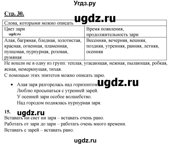 ГДЗ (Решебник) по русскому языку 4 класс Александрова О.М. / страница / 30
