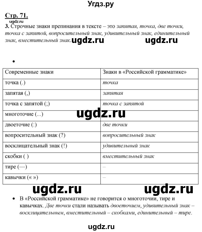 ГДЗ (Решебник) по русскому языку 4 класс Александрова О.М. / страница / 71