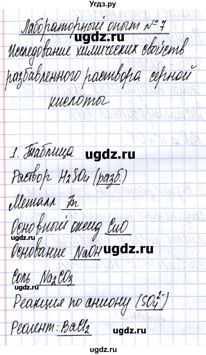 ГДЗ (Решебник) по химии 11 класс (тетрадь для практических работ) Сечко О.И. / лабораторный опыт / 7