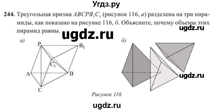 ГДЗ (Учебник) по геометрии 10 класс Солтан Г.Н. / 11 класс / задача / 244
