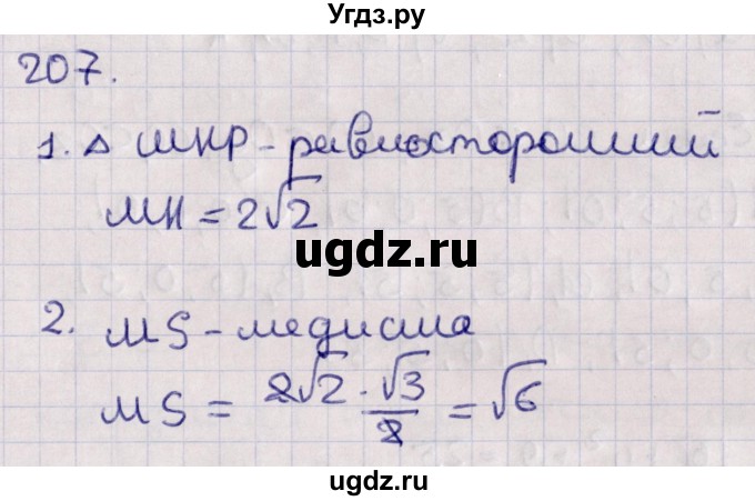 ГДЗ (Решебник) по геометрии 10 класс Солтан Г.Н. / 10 класс / задача / 207