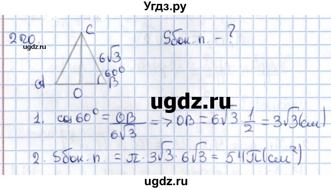 ГДЗ (Решебник) по геометрии 10 класс Солтан Г.Н. / 11 класс / задача / 220