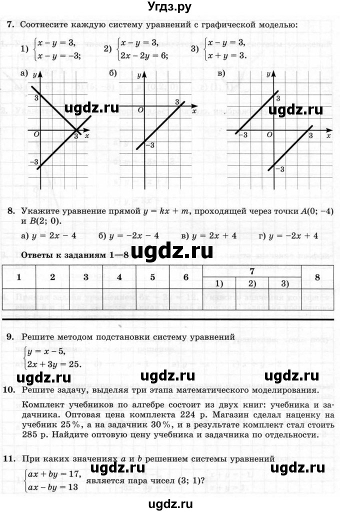 ГДЗ (Учебник) по алгебре 7 класс (тематические проверочные работы) Александрова Л.А. / ТПР-3 / Вариант 1(продолжение 2)