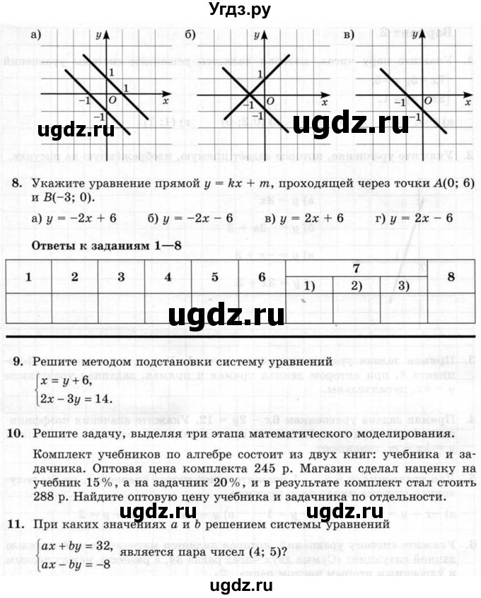 ГДЗ (Учебник) по алгебре 7 класс (тематические проверочные работы) Александрова Л.А. / ТПР-3 / Вариант 2(продолжение 2)